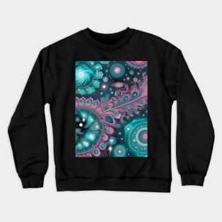 Other Worldly Designs- nebulas, stars, galaxies, planets with feathers Crewneck Sweatshirt